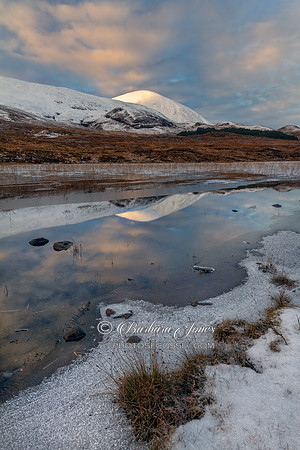 Beinn na Cailleach and Loch Cill Chriosd, Winter Sunset, Isle of Skye, Scotland.