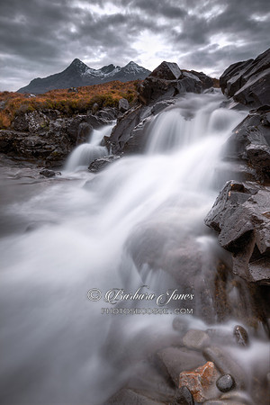Sligachan River Waterfall. Colour. Isle of Skye. Scotland.