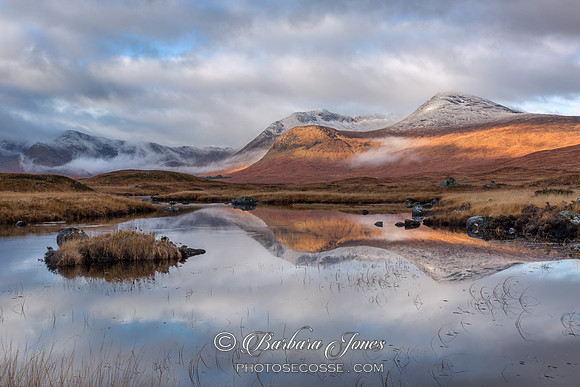 Blackmount. Lochan Na Stainge. Blackmount Reflection Autumn. Rannoch Moor. Scotland.