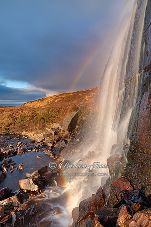 Applecross Waterfall and Rainbow NC500 Scotland.