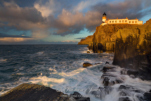 Neist Point Lighthouse. Winter Sunset. Isle of Skye. Scotland