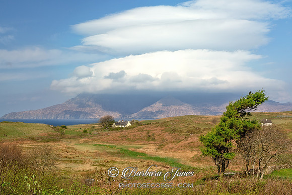 Cleadale. Lenticular cloud over Rum. Isle of  Eigg. Scotland.
