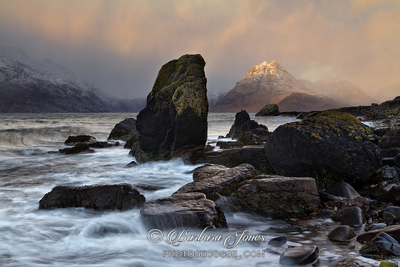 Elgol and Sgurr na Stri . December. Loch Scavaig. Isle of Skye. Scotland.