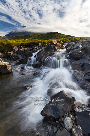 Sgurr nan Gillean in the mist. Sligachan. Isle of Skye. Scotland.