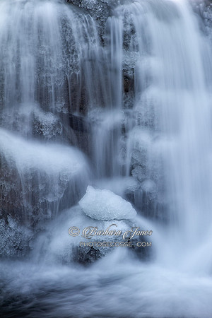 Highland Burn Icy Flow in Winter Scotland